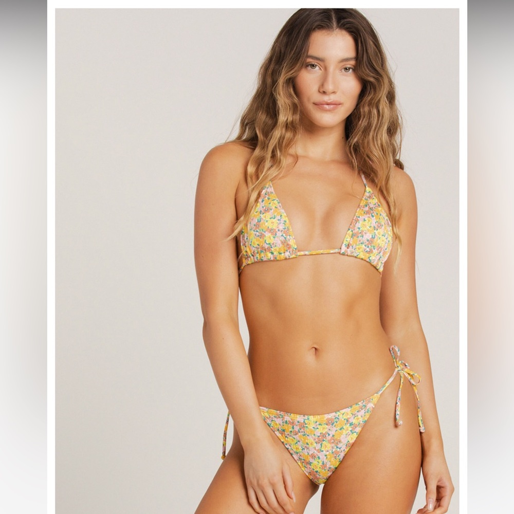 FULL TILT Floral Smocked Bikini